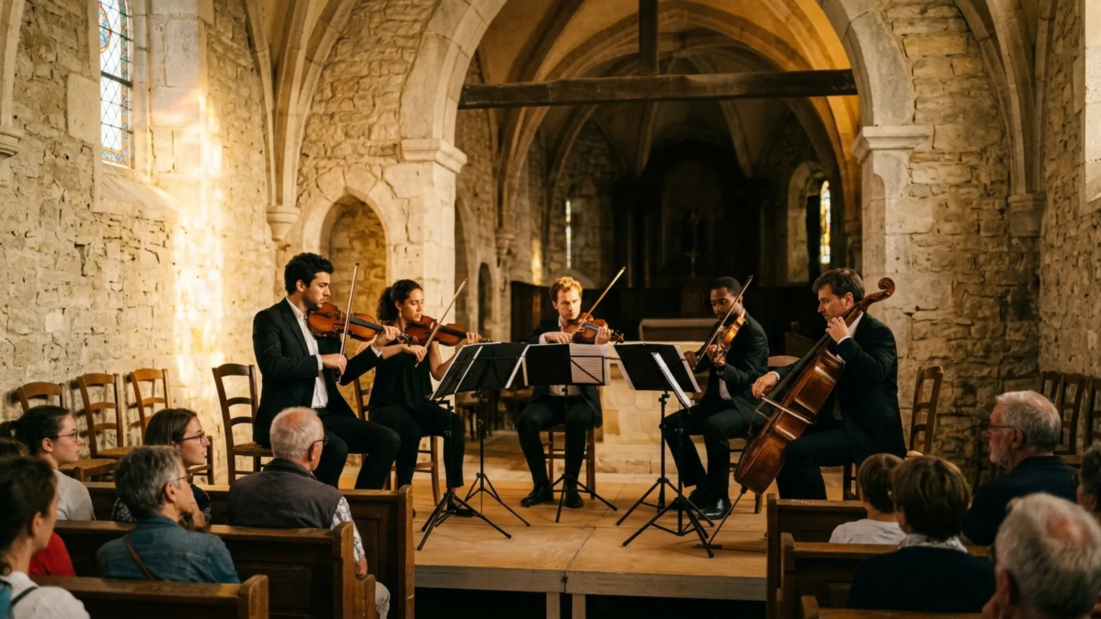 Représentation de concert classique dans un édifice patrimonial